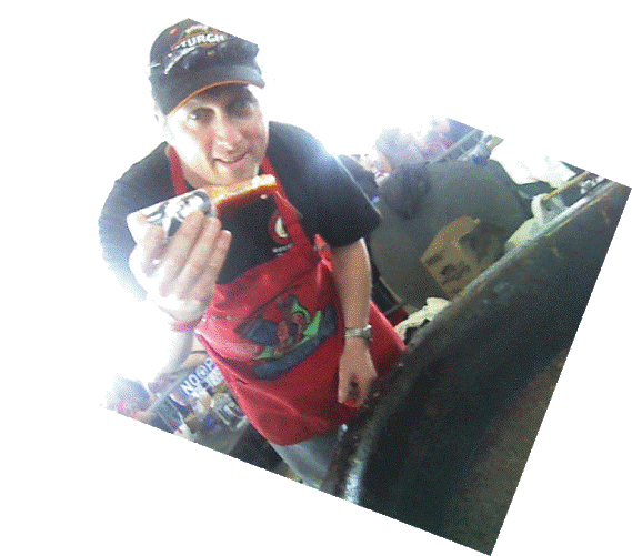 Rockin' Jake adds some Badmouth Hot Sauce