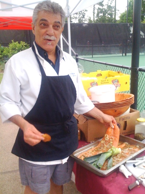 Chef Ricky grilling salmon!