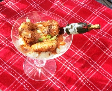Seared Shrimp in Vodka Sauce with Grits