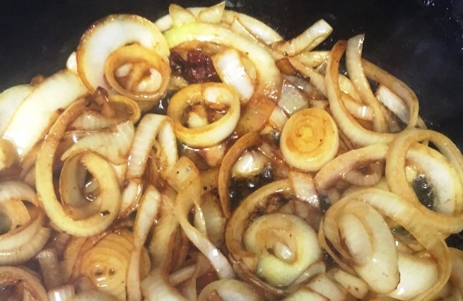 Onions deglazed and Browned